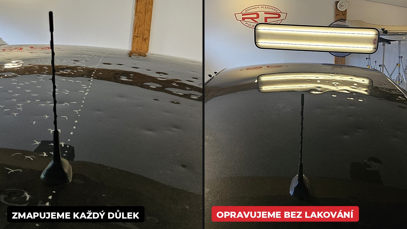 Oprava karoserie po krupobití metodou PDR bez lakování